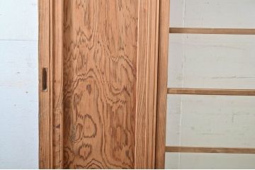 アンティーク建具　高級杉材　モールガラス　銀モールガラス　レトロな雰囲気づくりにもおすすめのガラス戸1枚(引き戸)(R-060949)