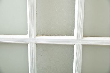 アンティーク建具　すりガラス　素通しガラス　ダイヤガラス　シンプルなデザインがお部屋に取り入れやすいガラス戸4枚セット(引き戸)(R-060951)