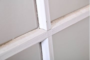 アンティーク建具　すりガラス　素通しガラス　ダイヤガラス　シンプルなデザインがお部屋に取り入れやすいガラス戸4枚セット(引き戸)(R-060951)