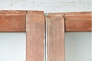 アンティーク建具　すりガラス　素通しガラス　ダイヤガラス　シンプルなデザインがお部屋に取り入れやすいガラス戸4枚セット(引き戸)(R-060951)