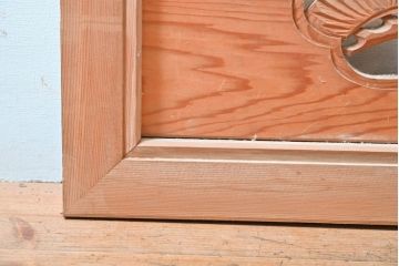 アンティーク建具　松と竹の彫刻が和の雰囲気を高める欄間1枚(明かり取り、明り取り)(R-060953)