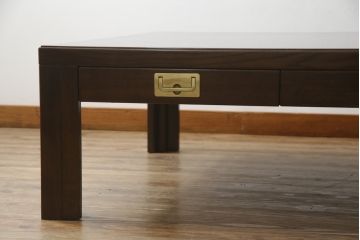 中古　カリモク　domani(ドマーニ)　Morganton(モーガントン)　ゴールドの引手が高級感を演出するセンターテーブル(リビングテーブル、ローテーブル)(定価約22万円)(R-060954)