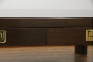 中古　カリモク　domani(ドマーニ)　Morganton(モーガントン)　ゴールドの引手が高級感を演出するセンターテーブル(リビングテーブル、ローテーブル)(定価約22万円)(R-060954)