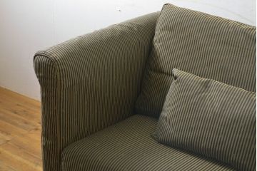 中古　美品　高級ブランド　FENDI CASA(フェンディ カーサ)　落ち着いた色合いで大人の空間を演出する2人掛けソファ(2P、二人掛け、ラブソファ)(定価約150万円)(R-060955)