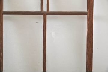 アンティーク建具　素通しガラス　昭和レトロな雰囲気漂うガラス戸4枚セット(引き戸、格子戸)(R-060963)