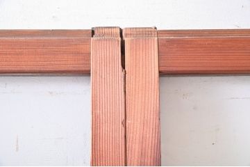 アンティーク建具　素通しガラス　昭和レトロな雰囲気漂うガラス戸4枚セット(引き戸、格子戸)(R-060963)