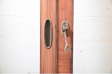 アンティーク建具　素通しガラス　昭和レトロな雰囲気漂うガラス戸4枚セット(引き戸、格子戸)(R-060963)