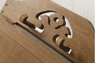 和製アンティーク　昔懐かしい!古い質感が趣溢れる折畳式勉強机(折り畳み式、デスク、つくえ、子供用チェア、ディスプレイ台)(R-060964)
