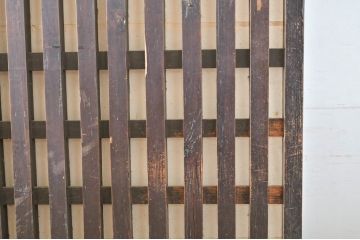 アンティーク建具　和モダンな空間づくりにおすすめの荒格子戸2枚セット(引き戸、格子戸)(R-060967)
