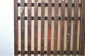 アンティーク建具　和モダンな空間づくりにおすすめの荒格子戸2枚セット(引き戸、格子戸)(R-060967)