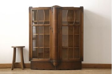フランスアンティーク　アールデコ　クラシカルな佇まいが上品な空間を演出するブックケース(本箱、書棚、本棚、収納棚、戸棚、食器棚、カップボード、キャビネット)(R-061000)
