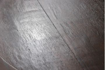 ヨーロッパアンティーク　オーク材　丸型　ガラス天板付き　上品なデザインが目を惹くサイドテーブル(カフェテーブル、コーヒーテーブル、ラウンドテーブル、丸テーブル)(R-061003)