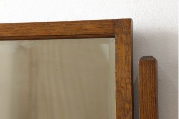 イギリスアンティーク　オーク材　雫型のドロップハンドルがかわいいドレッシングチェスト(ドレッサー、鏡台、ミラー)(R-061009)