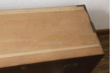 和製アンティーク　大正〜昭和初期　天板・脚(台輪)付きリメイク　前面欅(ケヤキ)　時代箪笥　玉杢が美しいローボード(テレビ台、ローチェスト、引き出し、テレビボード、和箪笥、和たんす)(R-061015)
