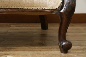 イギリスアンティーク　マホガニー材　上質な空間づくりに取り入れたい最高級品のシェーズロングソファ(カウチソファ、長椅子、2P、3P、2人掛け、3人掛け、二人掛け、三人掛け)(R-061020)