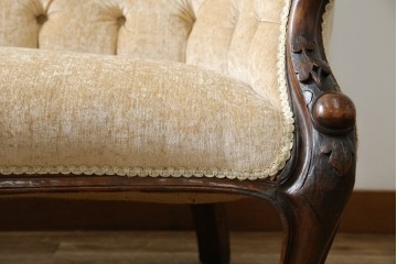 イギリスアンティーク　マホガニー材　上質な空間づくりに取り入れたい最高級品のシェーズロングソファ(カウチソファ、長椅子、2P、3P、2人掛け、3人掛け、二人掛け、三人掛け)(R-061020)
