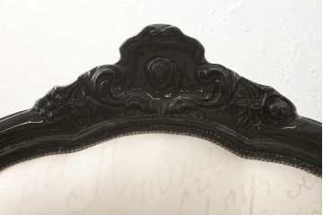 中古　美品　イタリア高級ブランド　モーダ(MODA)　優雅なデザインが目を惹くロココ調カウチソファ(2人掛けソファ、シェーズロング、2P、長椅子、二人掛け)(定価約100万円)(R-061021)