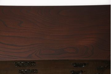 中古　美品　筑後民芸　表面欅(ケヤキ)材　重厚な佇まいが魅力的なテレビ台(ローボード、ローチェスト)(R-061022)