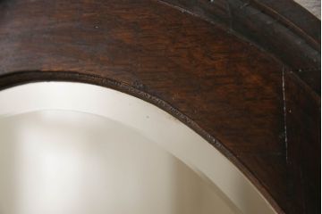 イギリスアンティーク　オーク材　品のある装飾が魅力的なミラーバックサイドボード(キャビネット、収納棚、鏡)(R-061031)