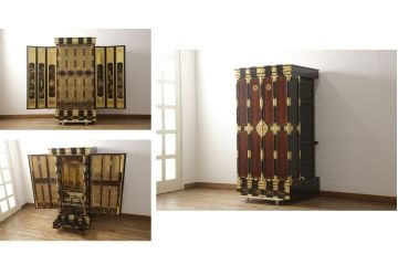中古　新古品　展示未使用品　石川県伝統工芸品　堆黒(ついこく)　北川仏壇製作所　釘を使わないホゾ組立の荘厳な美川仏壇(厨子、ずし)(定価約704万円)(R-061044)