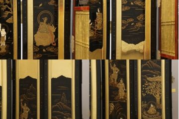 中古　新古品　展示未使用品　石川県伝統工芸品　堆黒(ついこく)　北川仏壇製作所　釘を使わないホゾ組立の荘厳な美川仏壇(厨子、ずし)(定価約704万円)(R-061044)