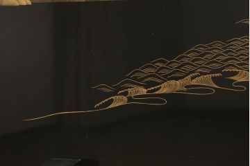 中古　輪島塗り　和の風情あふれる衝立て(仕切り、パーテーション、つい立て)(定価約180万円)(R-061046)