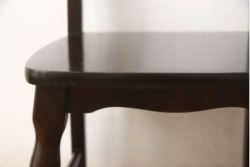 和製ビンテージ　北海道民芸家具　背板のデザインがかわいらしいチェア(椅子、板座チェア、ヴィンテージ)(R-061048)