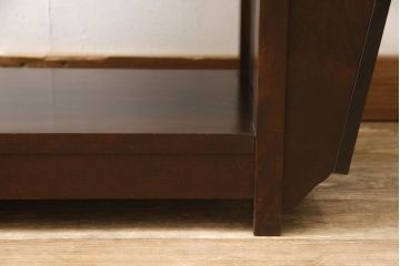 和製ビンテージ　絶版品　北海道民芸家具　#440　便利な収納ポケットが付いたマガジン卓(サイドテーブル、マガジンラック、ヴィンテージ)(R-061049)