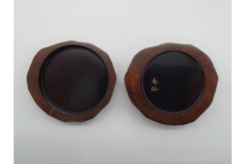 大下香仙　漆工芸大下香仙工房　ブドウ蒔絵　螺組細工　加賀蒔絵　ツタ香合(共箱付き、茶道具、葡萄、蔦)(R-061059)