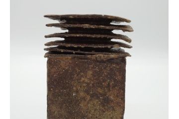 のだ窯　泉田之也　積層花器(共箱付き、花瓶、花器、一輪挿し)(R-061060)