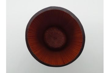 八木澤祐三(基石)　南総竹細工　縦網代古脚　華藍　花籠(共箱付き、花器、竹、竹細工)(R-061062)