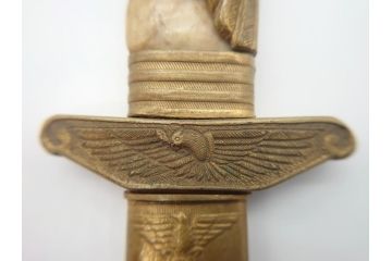 戦前　委員長蒋中正贈(蒋介石)　0001　航空委員会　希少短剣(鞘付き、旧日本海軍、鷹彫刻、 模造刀、中国?)(R-061063)