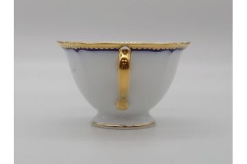 大倉陶園　TheOkura　高邸シリーズ　希少　優雅で気品が感じられるティーカップ・ソーサー(ブルーローズ　岡染め　金蝕、記念品?)(R-061064)