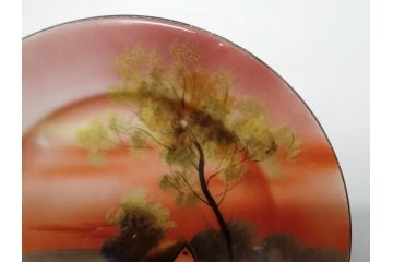 オールドノリタケ　NORITAKE　湖図　ハンドペイント　レトロでかわいらしいプレート・ボウル(皿、小鉢、深皿、洋食器)(R-061065)