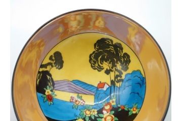 オールドノリタケ　NORITAKE　湖図　ハンドペイント　レトロでかわいらしいプレート・ボウル(皿、小鉢、深皿、洋食器)(R-061065)