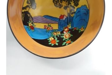 オールドノリタケ　NORITAKE　湖図　ハンドペイント　レトロでかわいらしいプレート・ボウル(皿、小鉢、深皿、洋食器)(R-061065)