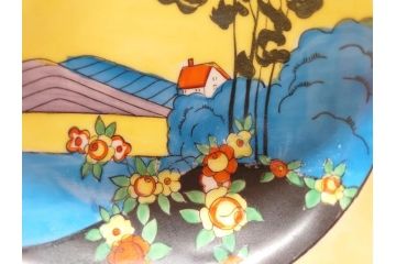 オールドノリタケ　NORITAKE　湖図　ハンドペイント　レトロでかわいらしいプレート・ボウル(皿、小鉢、深皿、洋食器)(R-061065)
