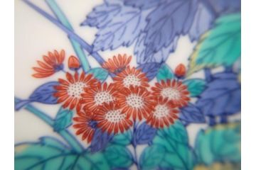 人間国宝　十四代今泉今右衛門　錦芙蓉絵額皿(共箱付き、皿立て付き、額皿、飾り皿、飾皿、中皿、色鍋島、色絵)(R-061068)