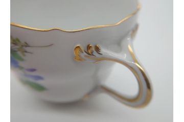ドイツ　マイセン　Meissen　五つ花　メイン　ピンクローズ　ベーシックフラワー　気品あふれるコーヒーカップ&ソーサー(共箱付き、洋食器、西洋陶磁器、C&S)(R-061069)