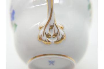 ドイツ　マイセン　Meissen　五つ花　メイン　ピンクローズ　ベーシックフラワー　気品あふれるコーヒーカップ&ソーサー(共箱付き、洋食器、西洋陶磁器、C&S)(R-061069)