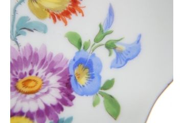 ドイツ　マイセン　Meissen　五つ花　メイン　ピンクローズ　ベーシックフラワー　気品あふれるコーヒーカップ&ソーサー(共箱付き、洋食器、西洋陶磁器、C&S)(R-061069)