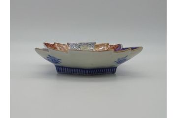 希少　上手物　オールド香蘭社　有田焼　色絵花図　錦手　6.4寸中皿5枚セット(変形皿、和食器、皿)(R-061071)