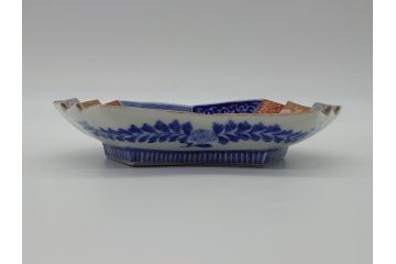 希少　上手物　オールド香蘭社　有田焼　色絵花図　錦手　6.4寸中皿5枚セット(変形皿、和食器、皿)(R-061071)
