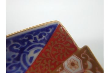 希少　上手物　オールド香蘭社　有田焼　色絵花図　錦手　6.4寸中皿5枚セット(変形皿、和食器、皿)(R-061071)