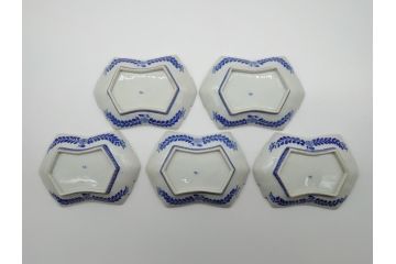 希少　上手物　オールド香蘭社　有田焼　色絵花図　錦手　6.4寸中皿5枚セット(変形皿、和食器、皿)(R-061072)