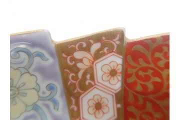 希少　上手物　オールド香蘭社　有田焼　色絵花図　錦手　6.4寸中皿5枚セット(変形皿、和食器、皿)(R-061072)