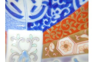 希少　上手物　オールド香蘭社　有田焼　色絵花図　錦手　6.4寸中皿5枚セット(変形皿、和食器、皿)(R-061072)
