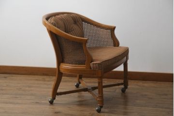 中古 美品　DREXEL HERITAGE(ドレクセルヘリテイジ)　Grand Villa(グランドヴィラ)　くつろぎの時間を演出するキャスター付きチェア(ダイニングチェア、アームチェア、椅子、イス)(R-061086)
