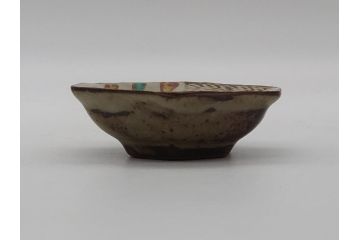 人間国宝　島岡達三　益子焼　象嵌赤絵縞文六角組皿　六角組皿6客セット(共箱付き、小鉢、和食器、民芸陶器)(R-061090)