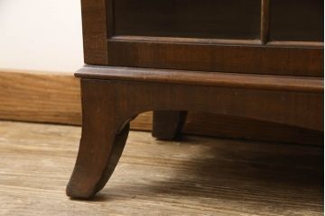 イギリスアンティーク　マホガニー材　シンプルで使いやすい薄型ブックケース(本箱、ガラスケース、飾り棚、陳列棚、収納棚)(R-061100)